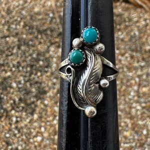 Native American Sterling Silver Ring with Turquoise
